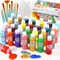 28-Color Acrylic Paint Set – 10 Brushes, Art Supplies for Canvas, Fabric, Ceramic, Wood, and Rock Painting.